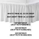 Dorm Room Bed Skirt Twin-XL, Drop 32/35 Inches Breathable and Skin-Friendly, Three-Sided Skirt and No See-Through, Lightweight and Easy to Use (Light Gray, Twin-XL 42" Drop)