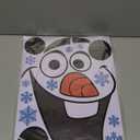 Christmas Snowman Decals - Large Size Snowflakes & Candy Indoor/Outdoor Decorations for Winter Doors & Windows