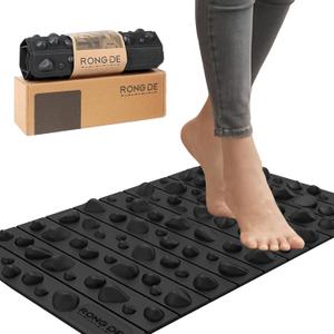 Portable Feet Acupressure Mat, Foldable Foot Massager Mat, Pressure Point Massage Pad, Anti Fatigue Office Standing Desk Pad, Stand Up Pad, Relieve Foot Pain (Black - Small)
