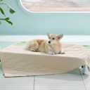 Bedsure Premium Cooling Blanket for Large Dog - Q-MAX>0.5, Breathable Summer Washable Cold Pet Mat, Soft Durable Self Cooling Dog Mat for Hot Weather, Gentle Cream, 40x50