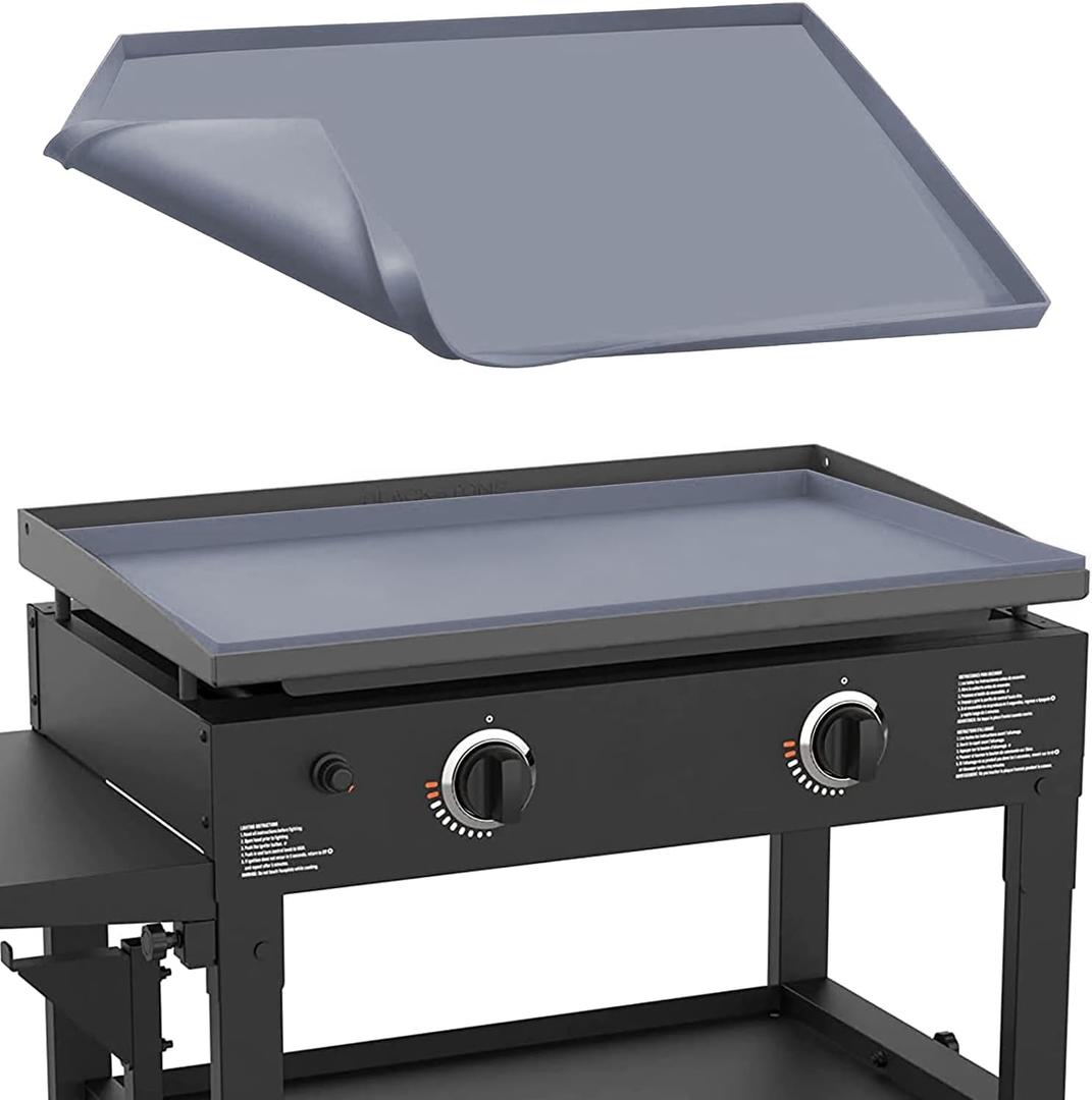 28" Silicone Griddle Mat for Blackstone 28 Inch Grill, Heavy Duty Food Grade Silicone Griddle Cover, Protect Your Grill from Dirt & Rust All Year Round (Gray)