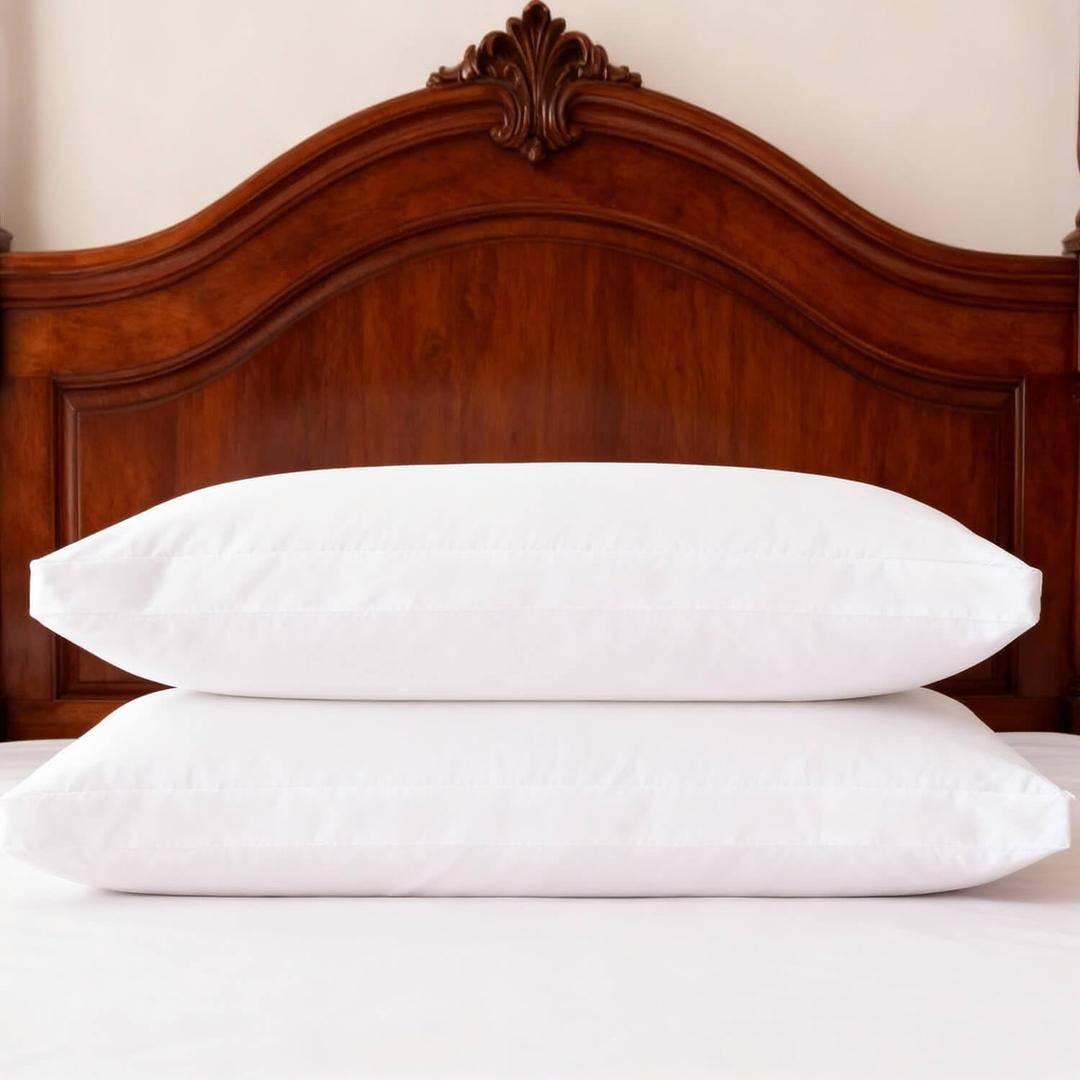 Thick Bed Pillows Queen Size Set of 2 Hotel Collection Soft Down Alternative Supportive Pillow for Back Stomach Side Sleeper White 20x30 inches