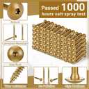Yaocom 125 Pcs 5/16" x 3" Deck Screws Star Drive Construction Lag Screws 5lb Gold Ceramic Coated Bronze Rust Resistant for Outdoor Wood Fence Projects Stairs
