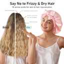 LitBear 100% Mulberry Silk Bonnet for Sleeping Women, 6A 22 Momme, Large Double-Layer Silk Hair Wrap with Tie Band, Non-Slip Turban, Includes Silk Scrunchie (Pink)