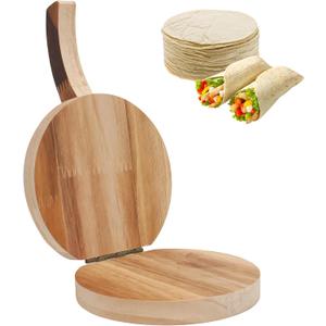 4.72" Small Wooden Tortilla Press, Aplastador De Tortillas Tortilladora Para Hacer Presser Skin Wrapper Gadgets for Indian Roti Dumpling Tortillero Tortillera Manual Corn Sugar Pancake Ravioli Kitchen