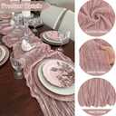 6 Pieces Dusty Pink Easter Spring 10FT Cheesecloth Table Runner Boho Gauze Fabric Table Runner Rustic Sheer Runner for Wedding Birthday Baby Shower Party Boho Table DecorationDusty Pink