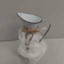 Soyizom Vintage French Pitcher Vase Galvanized Metal Rustic Vases for Dried Flowers,Farmhouse Decorative Pitchers Rustic Watering Milk Jug Vases for Kitchen Home Fireplace Country Decor-11''H Pitcher