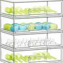 SpaceAid Bottle Storage Organizer Baby - Acrylic Bottles Station Organizer Container, Stackable Clear Drawers for Countertop, Vanity, Bathroom, Cabinet, Pantry Organization, 4 Pack, 4L, 13.7"H