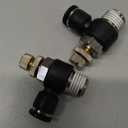 Utah Pneumatic 1/4" Od X 1/4" Npt Air Flow Speed Control Valve [2-pack] - Push To Connect Air Fitting Elbow, Adjustable Pneumatic Flow Controller - 150 Psi  Sku: Up-jsc1/4-n02