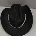 Cowboy Hat Rhinestone Cowgirl Boots Earrings Set Western Earring Felt Fedora Jazz Hat Rodeo Outfit for Women, Size M (Black)