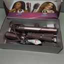 Shark FlexFusion Hair Straightener & Powerful Hair Dryer with Fusion Hair Brush, Ceramic Air Styler with Auto-Wrap Curlers & Concentrator, Ceramic Plates, Cosmic Blush HD641S