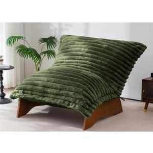 MAXYOYO Adjustable Living Room Chair, 3-Position Bean Bag Chair with Frame, Large, Light Green