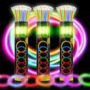 300 Ultra Glow sticks bulk party pack8" Neon Glowsticks Easter Party FavorsGlow sticks for kidsHalloween Glow in the Dark Party Supplies PackWith Bracelets and Necklaces