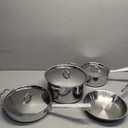 All-Clad D3 3-Ply Stainless Steel Cookware Set 7 Piece Induction Oven Broil Safe 600F Pots and Pans,Silver