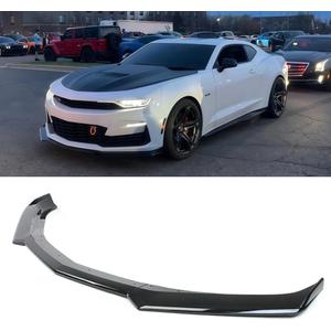 Front Lip Compatible with 2016-2024 Chevrolet Camaro LT/LS/RS/SS, Glossy Black Bumper Air Dam Lower Chin Spoiler Splitter Fit for 16-24, Protection Body Kit