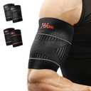 Bicep Tendonitis Brace for Pain Relief, Upper Arm Compression Sleeve for Men and Women, Bicep Compression Sleeve for Muscle Strain (Gray, Large)