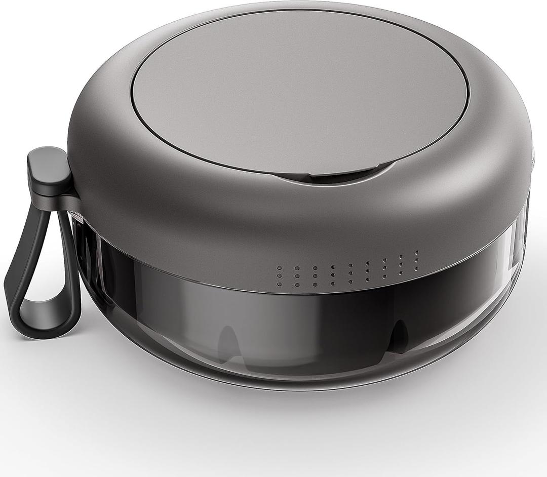 Leak Proof Denture Bath Case for Travel, Portable Denture Soaking Case, Retainer Case Container with Mirror, Cleaning Care for Dentures, Aligner, Mouth Guard, Retainers, Grey