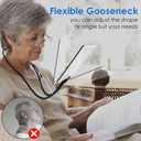 5X Hands Free Magnifying Glass with Light for Reading, Neck Wear Magnifier with Adjustable Brightness 50 Led Lights Flexible Gooseneck Full Book Page Magnifier for Low Vision Seniors with Aging Eyes