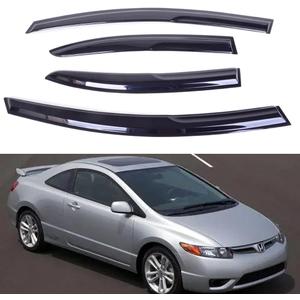Rain Guards Side Window Visor Vent Outside Mount, 4PCS Fits 2006-2011 for Honda Civic 4-Door Sedan (for Civic 2006-2011)