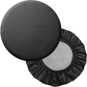 Bar Stool Covers Round 2 Pack, 12-14 in Waterproof Leather Chair Seat Covers, Stretch Swivel Stool Protector with Elastic Bands, for Salon Spa, Bar Round Chair Cushion Slipcover