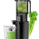 Cold Press Juicer, 5.4" Wide Feed Chute Juicers with 350w Power Motor, Slow Masticating Juicer Machine with High Juice Yield for Whole Vegetables & Fruits, Easy to Clean, Grey(pro)