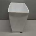 iDesign,Plastic Spa Rectangular Trash, Waste Basket Garbage Can for Bathroom, Bedroom, Home Office, Dorm, College, 2.5 Gallon, White