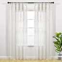 Lush Decor Boho Macrame Textured Cotton Window Curtain Panel, 40" W x 84" L, White - Room Divider or Wedding Decor - Boho, Macrame