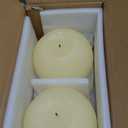 Flameless Candles with Remote & Timer,4" H LED Battery Operated Round Candle 2 Pack,Real Wax Christmas Candle Lights Flickering for Christmas Gift Wedding Home Decor (Ivory)