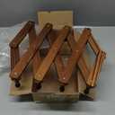 Homode Vintage Wood Expandable Peg Rack- Multi-Purpose Accordion Wall Hangers with 13 Hooks for Hats, Coat, Mugs, Scarf, Jewelry Storage (Dark Brown)