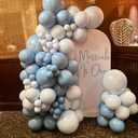 Dusty Blue Balloon Arch Kit, Dusty Blue and White Balloon Arch Garland Kit Light Blue Macaron Blue White Pearl Balloons for Boys Wedding Birthday Baby Shower Gender Reveal Decorations