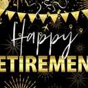 78.74''x39.37'' Retirement Banner Happy Retirement Party Decorations for Office F320