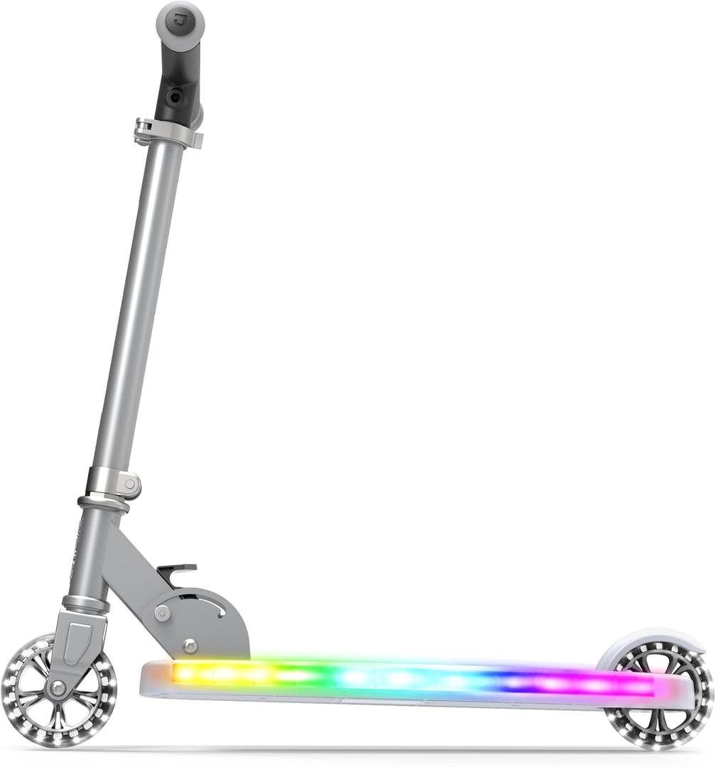 Jetson Helio X 2-Wheel Light-Up Kick Scooter, Portable Scooter for Kids with Light-Up 4-Inch Wheels, Adjustable Handlebar Height, Folding Design, Ages 5+