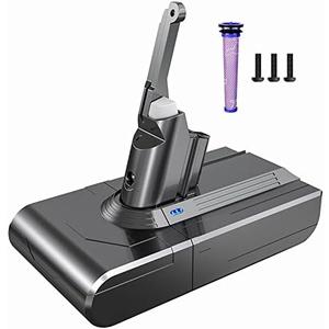 YABER 6000mAh Battery for Dyson V8 Battery Replacement 21.6V Compatible for Original V8 Animal V8 Absolute V8 Fluffy V8 Motorhead Handheld Cordless Vacuum Cleaner Li-ion Battery
