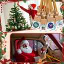 Meanplan 50 Pcs Christmas Car Diffuser Bottles Employee Appreciation Gift Bulk Hanging Air Freshener Empty Glass Perfume Oil Bottle with Xmas Stickers for Coworker Teacher Car Lover(Square, 10ml)