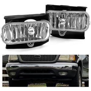 HECASA Fog Light Assembly Compatible with 1999-2004 Ford F-150 F-250 Expedition Heritage Replacement for FO2591105 W/Halogen Bulb Fog Lamps Clear Lens Driver & Passenger Side