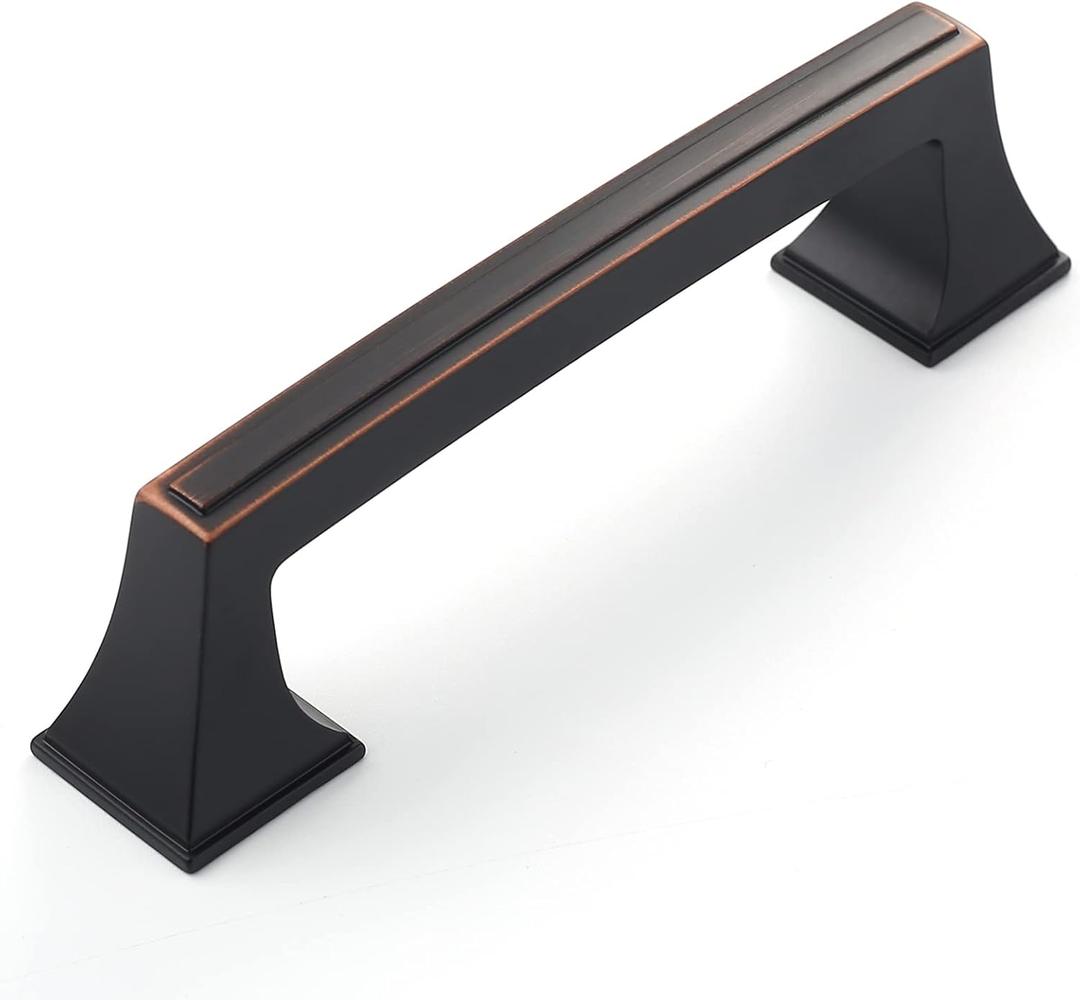 Amerdeco 10 Pack Oil Rubbed Bronze Cabinet Pulls 3 Inch(76mm) Hole Center Cabinet Hardware Kitchen Cabinet Handles for Bathroom Drawer Pulls Dresser Pulls ZH0010