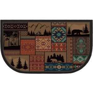 Demissle Fireplace Hearth Rug Fireplace Mats Cabin Southwestern Fireproof Fire Resistant Rug for Wood Stove Floor for Kitchen Indoor Outdoor(Classic,27 x 48 Inch)