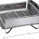 KitchenAid Compact Space Saving, Dish Rack with Removable Flatware Caddy and Angled Self Draining Drainboard, Satin Gray, 15-Inch-by-13.25-Inch