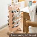 5 Tier Rolling Book Cart Multi-Functional Movable Storage Bookshelves with Lockable Wheels for Study Office Library Classroom, (Pink, with Wheel)