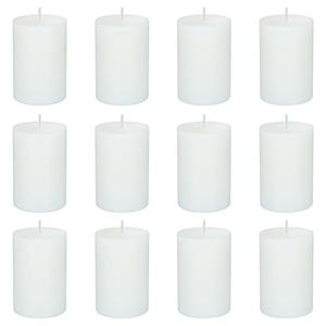 12 Pack 3x3 Inch Pillar Candles, Unscented Column Candles for Home Restaurants Spa Church Weddings, Smokeless Dripless and Clean Burning Emergency Candle - White