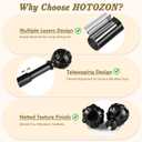Black Curtain Rods 2 Pack, HOTOZON Curtain Rods for window 32 to 58 Inch, New Splicing Window Rods for Windows, 3/4 Inch Single Drapery Rod with Netted Finials