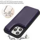 iCoverCase Compatible with iPhone 14 Pro Max Phone Case with Card Holder, Wallet Case for Women Men RFID Blocking PU Leather Protective Case 6.7 Inch (Dark Purple)