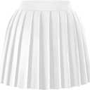 tagunop Women's Mini Pleated Skirts Y2k Skater Skirt Club Skirts for Women Sexy A-Line Uniform Tennis Skirt White XL