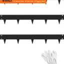 Vinci Landscape Edging Border, 40" L x 8" H 3Pack 10FT Total Black Galvanized Steel Garden Edging,Easy Installation,Sturdy Elegant Metal Lawn Broder for Flower Beds, Pathways, Paver Edges and Yard