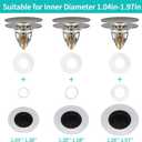 Universal Bathroom Sink Stopper with Hair Catcher, for 1.04-1.97 Inch Drain Hole, Spring Core Bathtub Drain Cover, Pop Up Sink Plug Basin Drain Strainer, Large Lid Gray