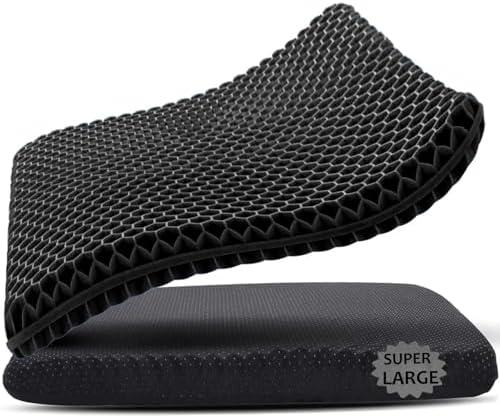 Gel Seat Cushion, 19x19inch Super Large Gel Cushion Pressure Pain Relief Seat Cushion for Long Sitting, Soft Breathable Gel Chair Pads for Home Office Wheelchair Car Seat (Black)