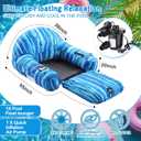 Simgoing Fabric Covered Pool Float Lounge for Adults 2 in 1 Convertible Chair Lounger Large Inflatable Pool Rafts Heavy Duty Float Mattress with Quick Dry Cover, Electric Air Pump
