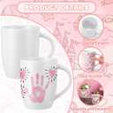 SiliFine 12 Pcs DIY Ceramic Mugs Crafts Kits Ceramic Mugs Gifts for Mom White Cups with 6 Bottles of Paint Make Your Own Fingerprint Heart Mug for Mom Gift Crafts Art Home Decoration