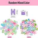 Cheriswelry 100Pcs Acrylic Letter Beads Bracelet Bead Colorful Alphabet A-Z Plastic Loose Spacer Beads 20x14mm for DIY Necklace Keychain Lanyard Making Craft Hole: 3.5mm