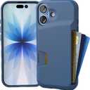 Smartish iPhone 17 Wallet Case - Wallet Slayer Vol. 1 [Slim + Protective] Credit Card Holder - Drop Tested Flip Hidden Card Slot Cover for Apple iPhone 17 - Blues on The Green